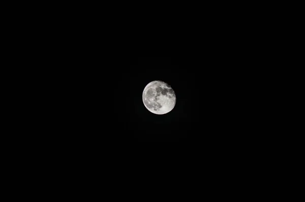 Nachthintergrund Mit Dem Mond Isoliert Auf Dem Schwarzen Hintergrund — Stockfoto