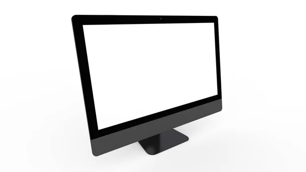 Flat Monitor Witte Scherm Computer Display Digitale Illustratie Scherm Slanke — Stockfoto