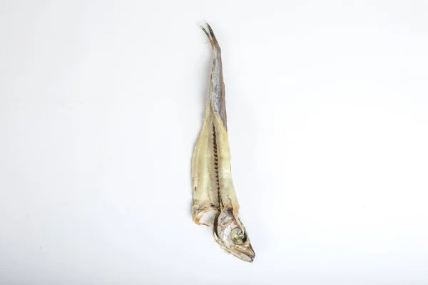 Primo Piano Pesce Affumicato Isolato Uno Sfondo Bianco — Foto Stock