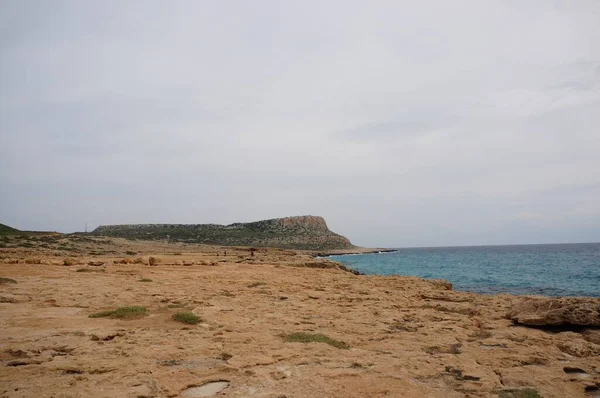 Playa Cerca Del Mar Cuevas Durante Día Ayia Chipre —  Fotos de Stock