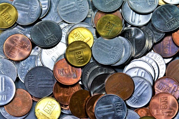 Tiro Ángulo Alto Monedas Colores — Foto de Stock