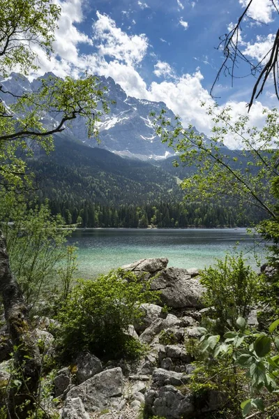 Eibsee Lake Germany Front Mountain Daytime — Stock Photo, Image