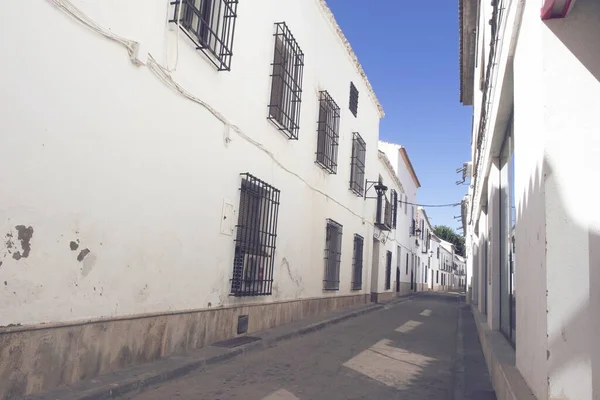 Die Weißen Malerischen Gebäude Entlang Des Fußgängerwegs Spanien — Stockfoto