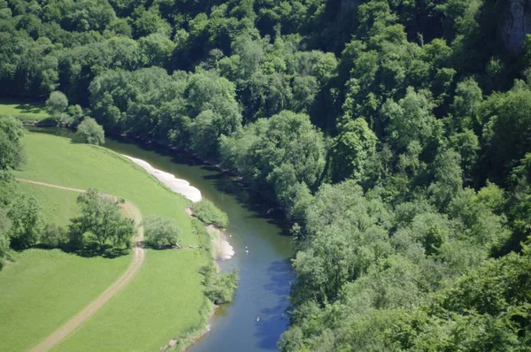 Река Уай Зеленая Зона Удивительной Природной Красоты Саймондсе Великобритания — стоковое фото