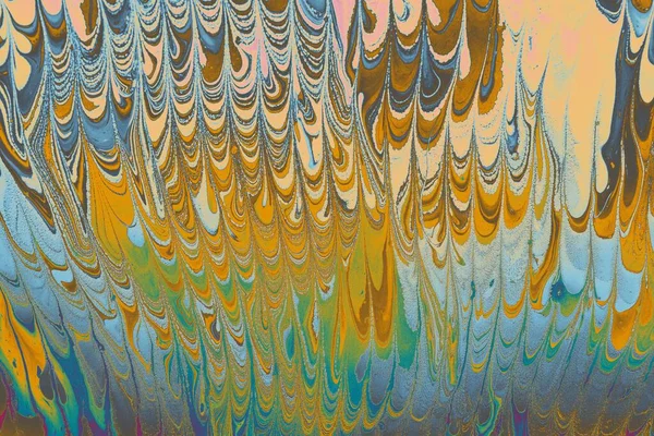 Nahaufnahme Eines Abstrakten Gemäldes Aus Grünen Blauen Und Gelben Farben — Stockfoto