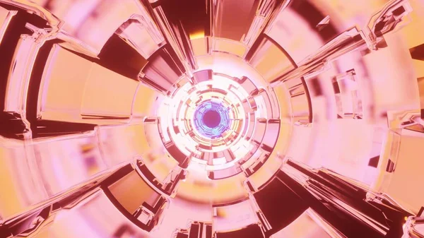 Eine Wiedergabe Von Dynamischen Kühlen Futuristischen Kreisförmigen Flur Lebendigen Hellen — Stockfoto