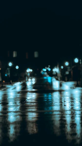 Vertical Shot Blurred Lights Night Alley Perfect Background — Stock Photo, Image