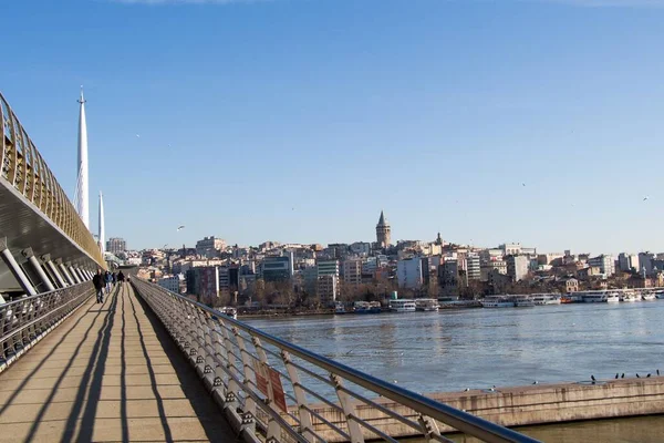 Die Ländliche Stadt Mit Fluss Und Brücke Tag — Stockfoto