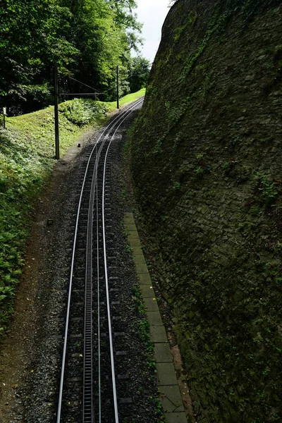 Ein Schöner Blick Auf Die Bahngleise — Stockfoto