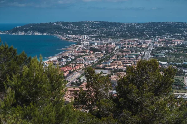 Vista Paisagem Cidade Costa Mar — Fotografia de Stock