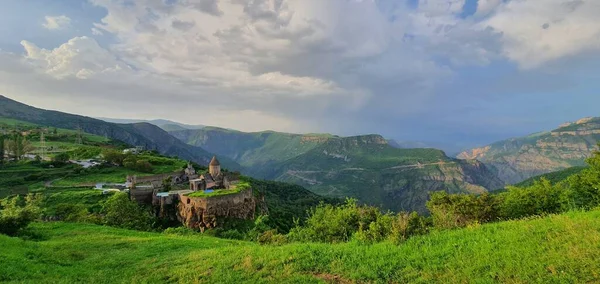 Αεροφωτογραφία Του Μοναστηριού Tatev Στο Tatev Της Αρμενίας — Φωτογραφία Αρχείου