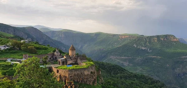 Sebuah Foto Udara Dari Biara Tatev Tatev Armenia — Stok Foto