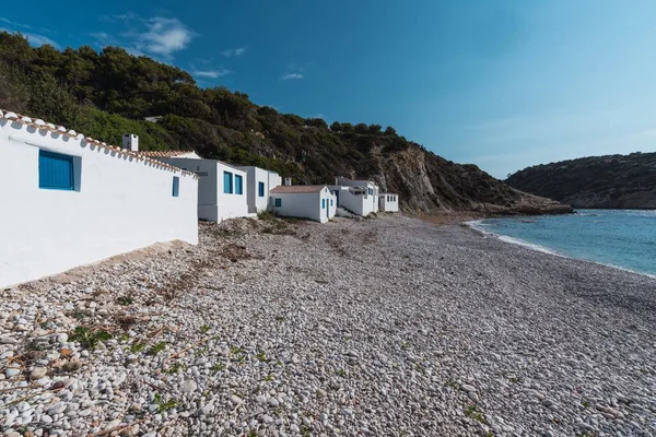 Kliffen Gebouwen Aan Kust Van Zee Spanje — Stockfoto