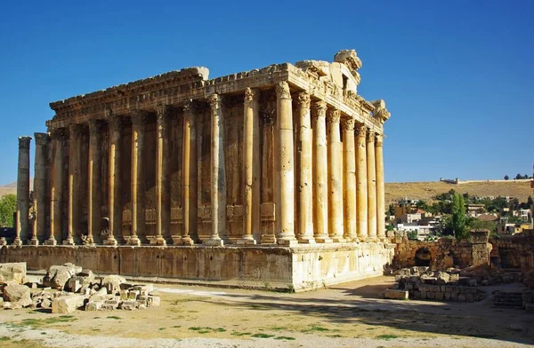 Ruines Romaines Dans Ville Baalbek Liban Par Une Journée Ensoleillée — Photo