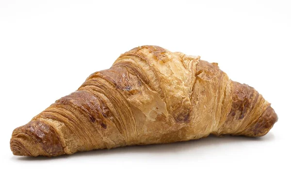 Nahaufnahme Eines Vollen Croissants Isoliert Auf Weißem Hintergrund — Stockfoto