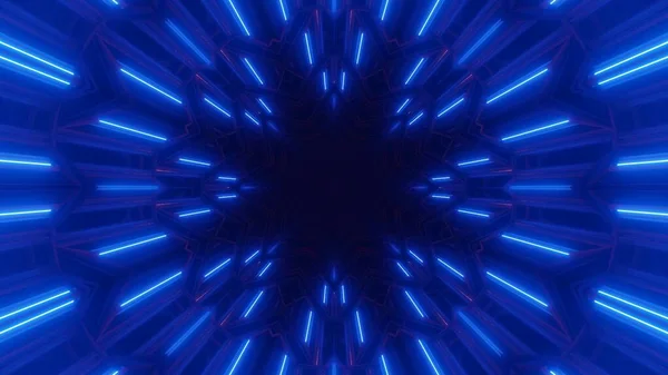 青い幾何学的形状の3Dイラスト — ストック写真