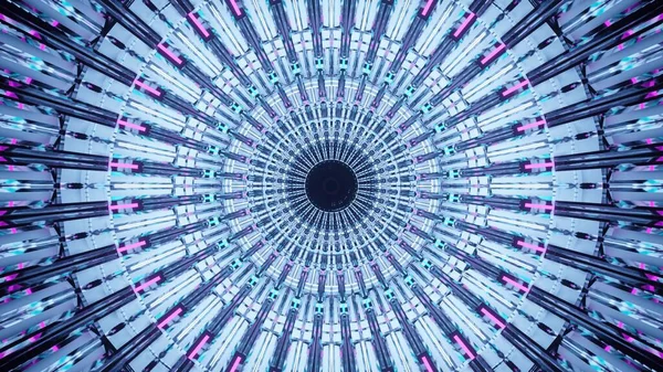 Återgivning Cirkel Ljusblå Laserljus Perfekt För Futuristiska Sci Bakgrund — Stockfoto