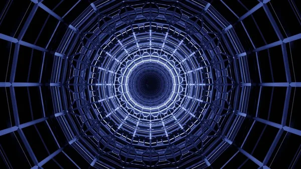 青色レーザー光を用いた未来的な背景の3Dレンダリング — ストック写真
