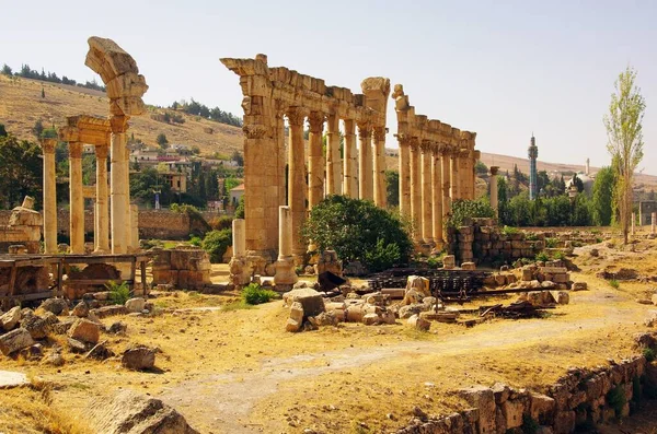 Rovine Romane Nella Città Baalbek Libano Una Giornata Sole — Foto Stock