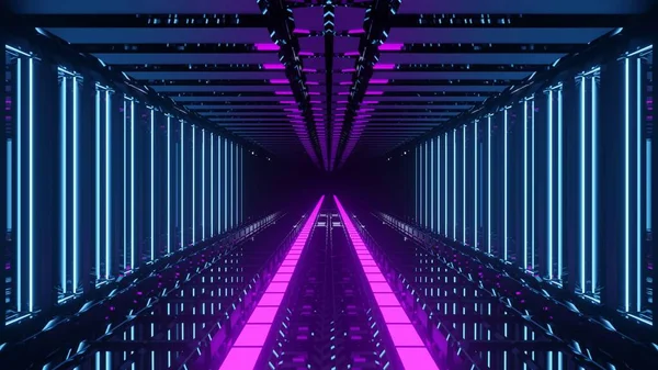 青と紫のライトの3Dレンダリングの宇宙背景 デジタル背景に最適 — ストック写真