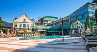 LASKO, SLOVENIA - Jul 16, 2019: Modern spa and wellness resort Thermana Lasko, Slovenia clipart