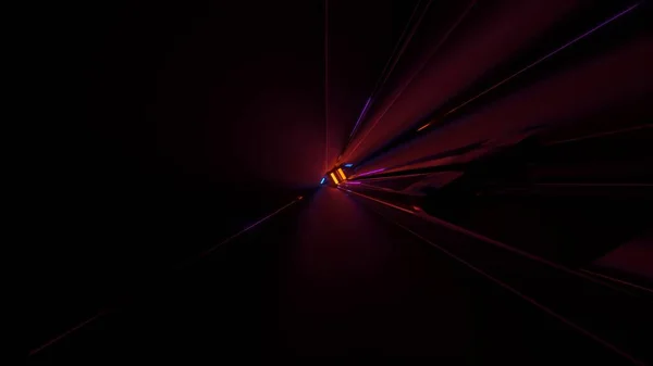 Fond Futuriste Abstrait Rendu Avec Des Lumières Laser Violettes Orange — Photo