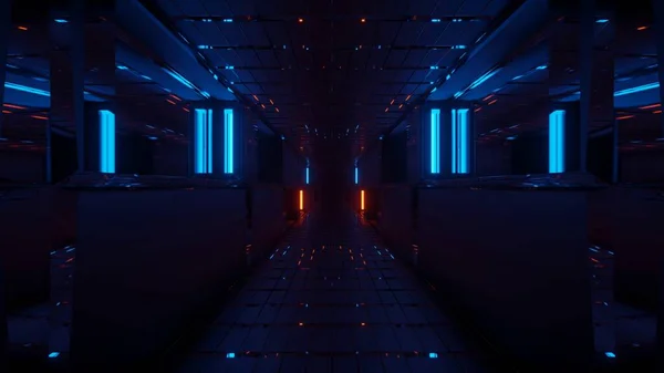 Ein Kosmischer Hintergrund Einer Wiedergabe Blauer Oranger Lichter Perfekt Für — Stockfoto