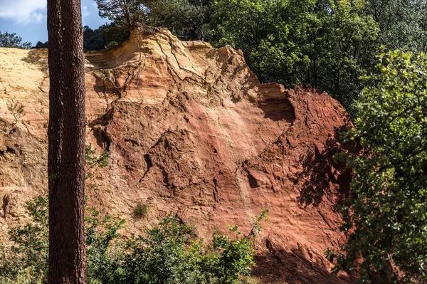 Eine Aufnahme Der Schönen Roten Hügel Der Colorado Provence Rustrel — Stockfoto