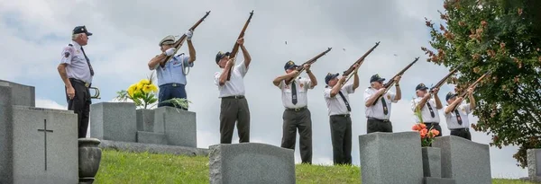 Morgantown Estados Unidos Jul 2016 Imagens Guardas Militares Honra Funeral — Fotografia de Stock