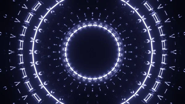 Een Weergave Van Abstracte Futuristische Achtergrond Met Witte Neon Lichten — Stockfoto