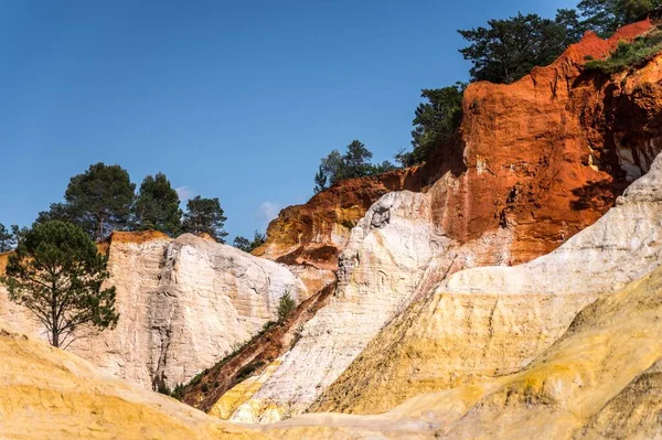 Snímek Krásných Rudých Kopců Colorado Provence Francouzském Rustrelu — Stock fotografie