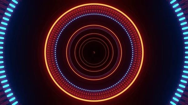 蓝色橙色红灯3D渲染的宇宙背景 非常适合数字背景 — 图库照片