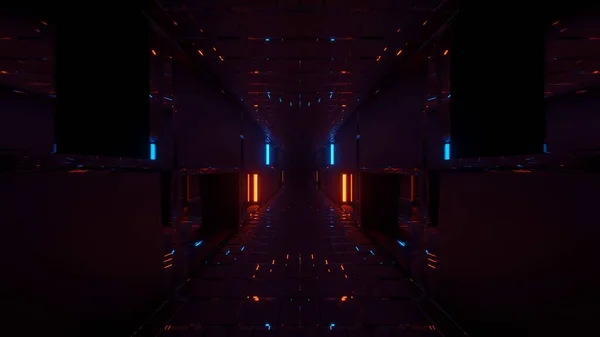 青オレンジ色の赤ライトの3Dレンダリングの宇宙背景 デジタル背景に最適 — ストック写真