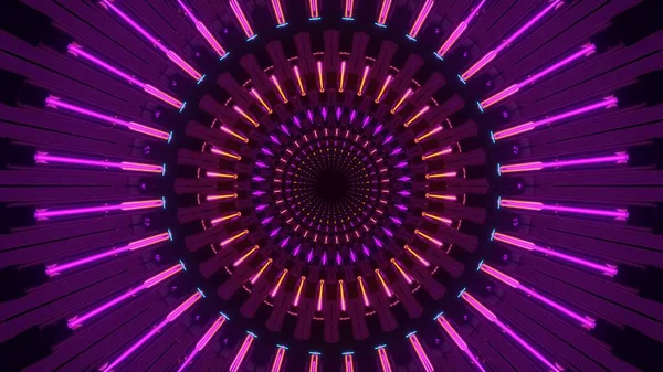 Rendering Abstract Futuristic Background Purple Pink Orange Neon Lights — Stock Photo, Image