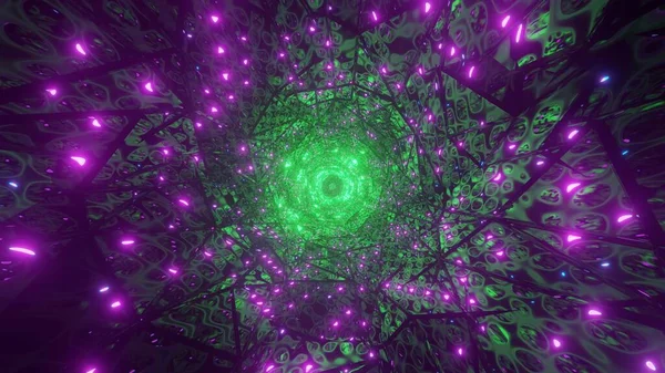 ピンクグリーンのダークライトの3Dレンダリングの宇宙背景 デジタル背景に最適 — ストック写真
