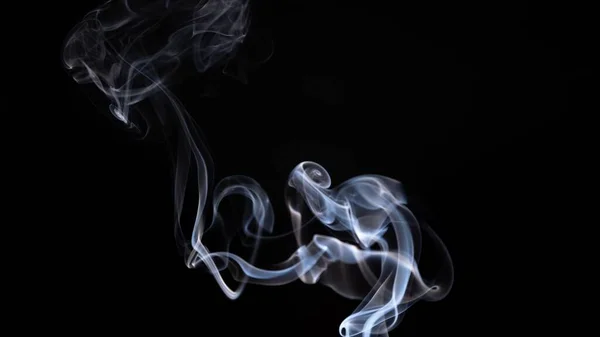 White Smoke Creating Abstract Shapes Black Background — Stock Photo, Image