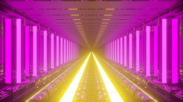 Una Rappresentazione Illustrazione Tunnel Luci Techno Astratte Uno Sfondo Fresco — Foto Stock