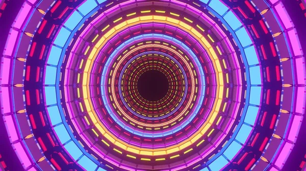 Візуалізація Крутого Фону Круглими Неоновими Лазерними Вогнями Ідеально Підходить Шпалер — стокове фото