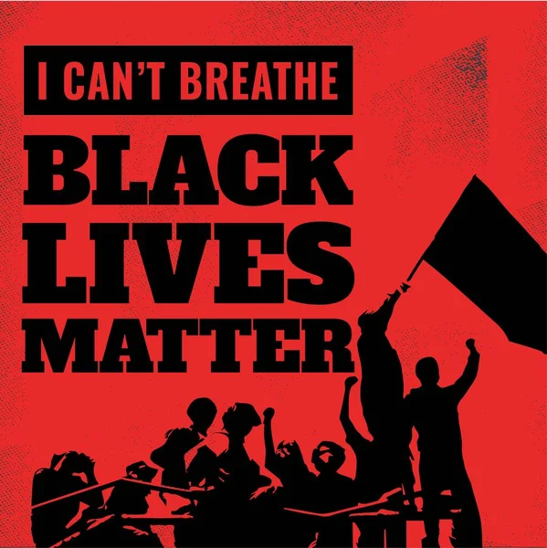 Illustrazione Banner Protesta Can Breathe Black Lives Matter Sfondo Rosso — Foto Stock