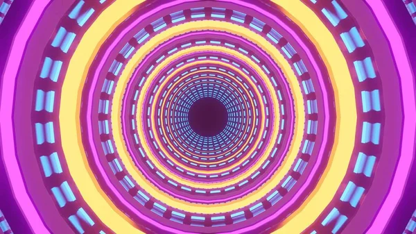 Een Weergave Futuristische Illustratie Met Kleurrijke Cirkels Perfect Voor Achtergrond — Stockfoto