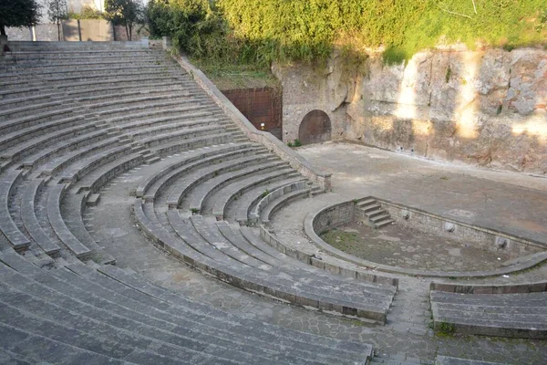 Une Vue Fascinante Amphithéâtre Dans Site Archéologique Ostie Antica Rome — Photo