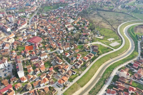 Вид Воздуха Центр Города Брчко Босния Герцеговина — стоковое фото