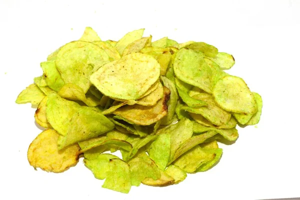 Egy Közeli Felvétel Ropogós Wasabi Chipsről — Stock Fotó