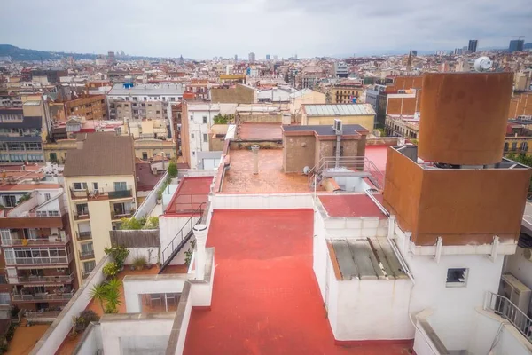 Una Toma Aérea Del Paisaje Urbano Barcelona España Durante Día —  Fotos de Stock