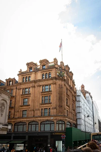 Colpo Verticale Harrods Knightsbridge Regno Unito — Foto Stock