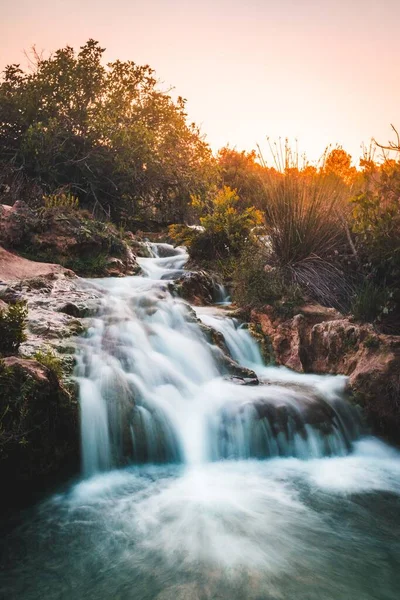 Wasserfall Naturpark Las Lagunas Ruidera Ciudad Real Spanien — Stockfoto