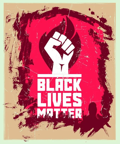 Black Lives Matter Rendering Illustration Strong Fist Protest Banner Human — Stok Foto