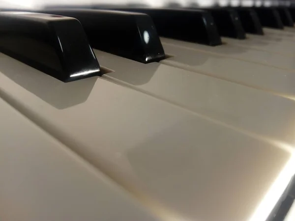 Closeup Black White Piano Keys Concept Music Melody — Stock Photo, Image