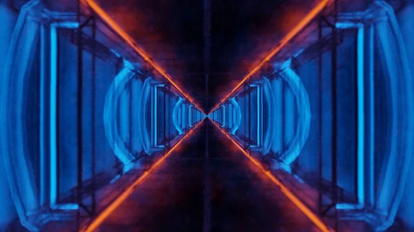 Een Weergave Illustratie Met Futuristische Sci Kleurrijke Techno Lichten Creëren — Stockfoto
