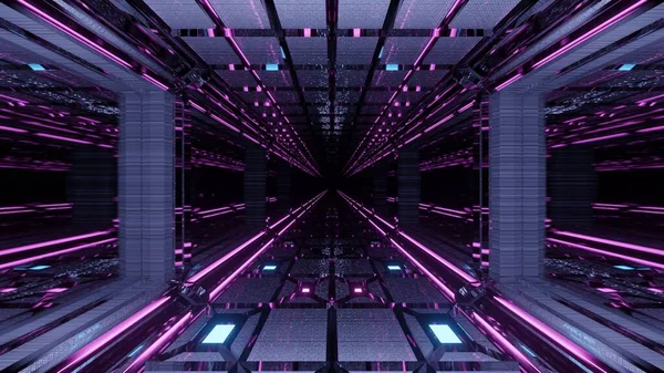 Une Illustration Rendu Lumières Techno Colorées Futuristes Créant Tunnel — Photo